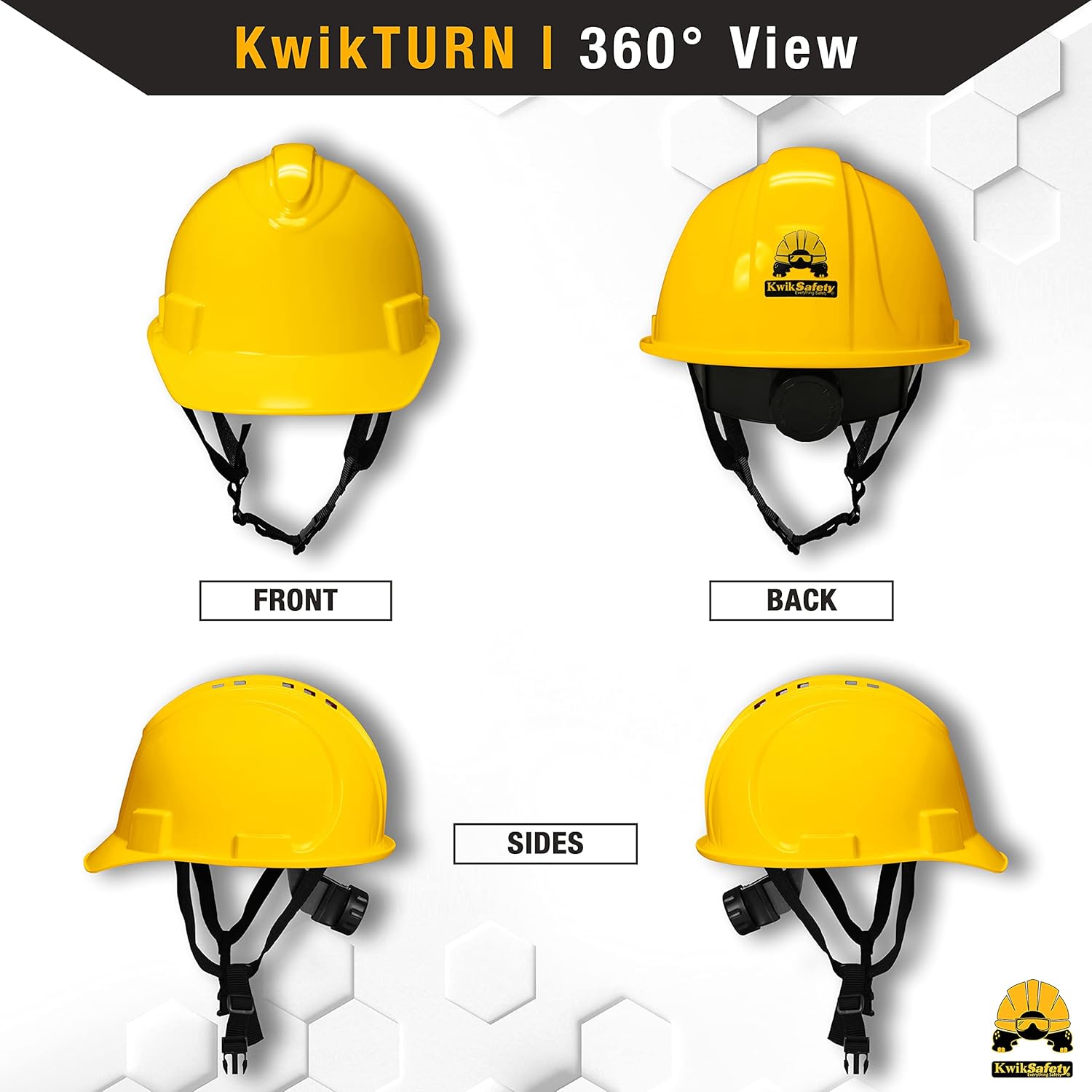 Bеѕt Dеаl 🛒 KwikSafety Turtle Shell Standard Brim Hard Hat Family FBA, Includes Hard Hat w/ Sweatband & Earplugs, Hard Hat PPE Combo, Hard Hat Vest Kit, Hard Hat Harness Kit, Yellow