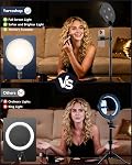 Yarrashop Desk Ring Light for Video Conference, Adjustable Desk Light for Video Calls, Zoom Ligh for Computer,Circle Halo Light for Video Recording,Streaming,Dimmable Desk Lamp for Home Office