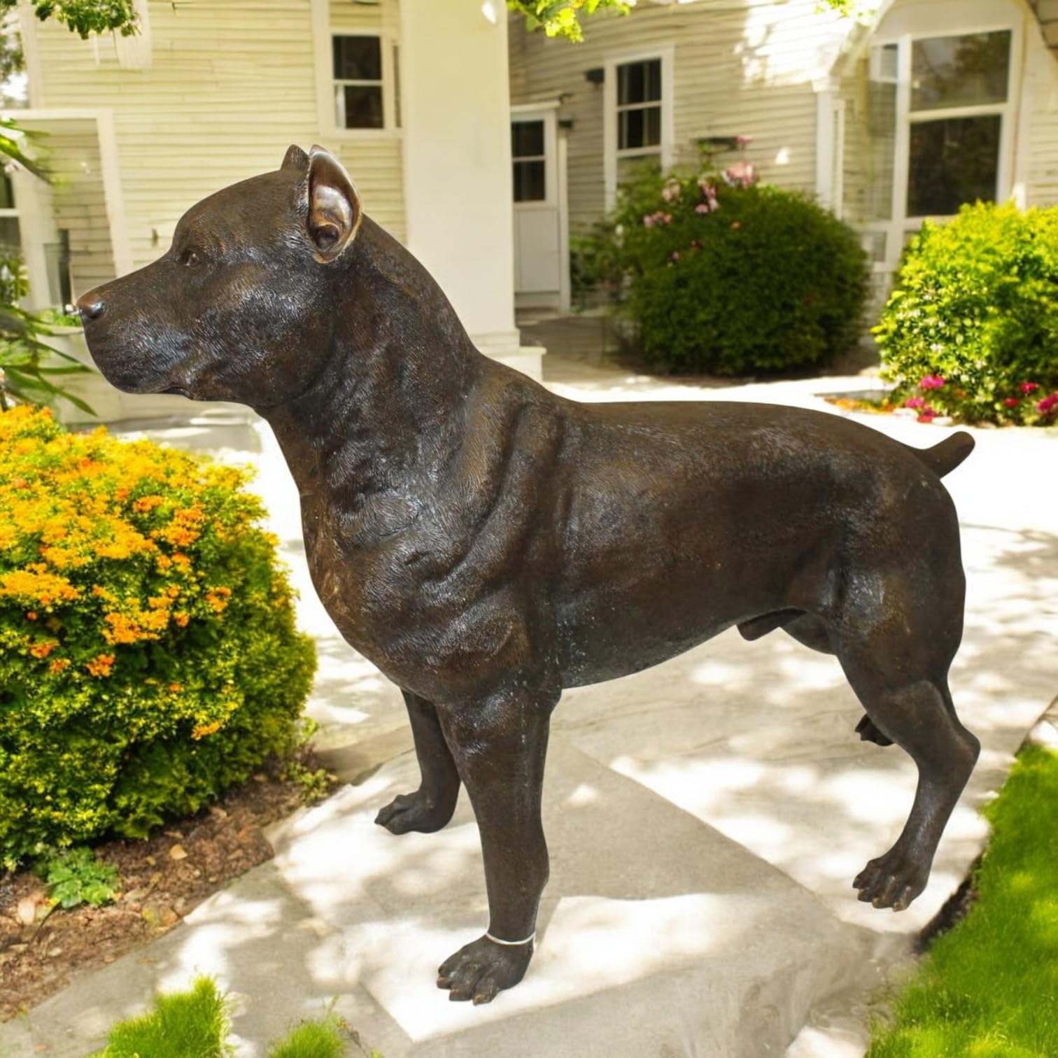 Amazon.com: Nifao Pit Bull Dog, Animal, Lost Medium Bronze Statue
