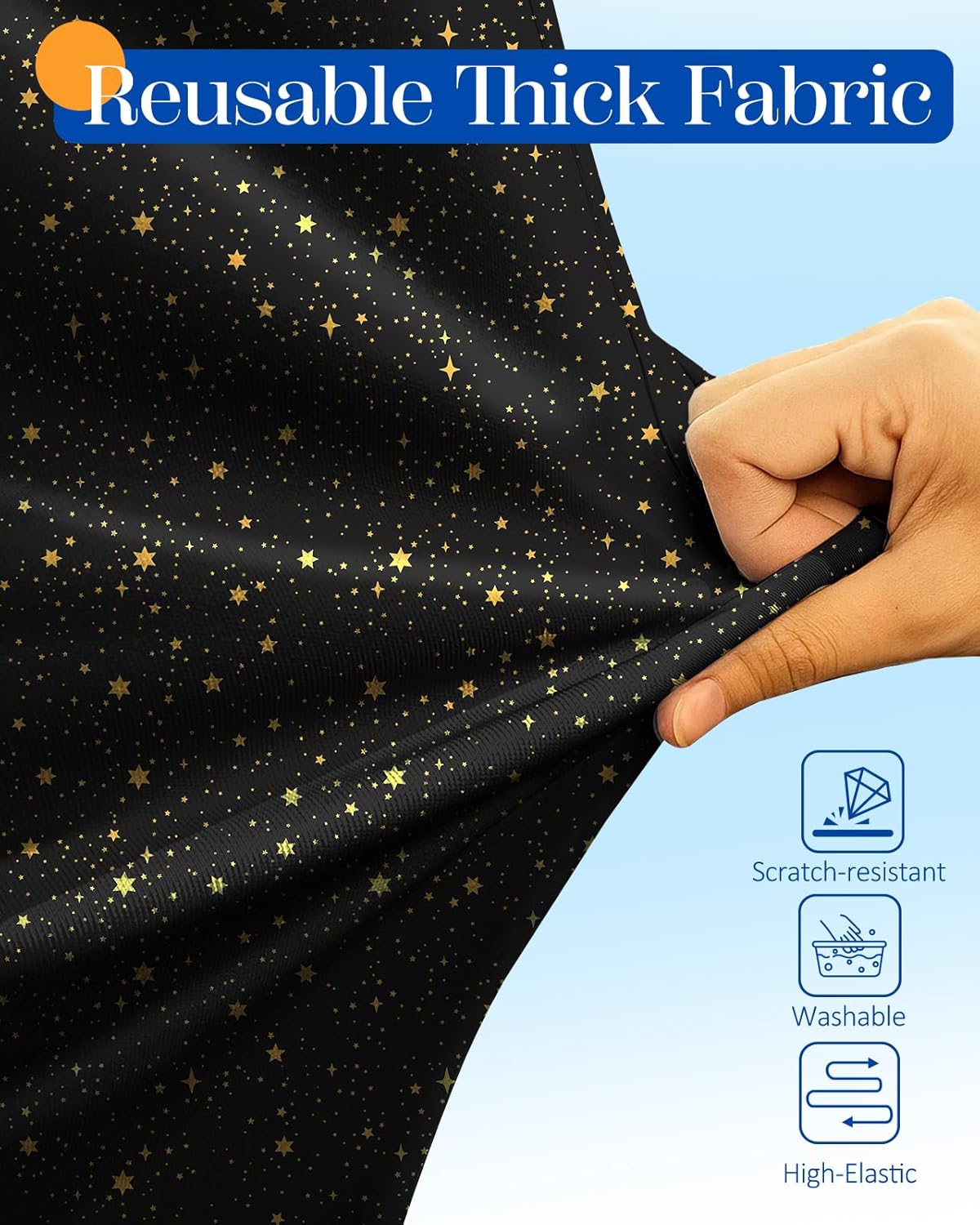 Slohif Luggage Cover for Suitcase Tsa Approved Protector - Black Star Galaxy Night Luggage Sleeve Medium Suit Case Cover Travel Stretch Baggage Case Protective Washable Fit 24-27 Inch