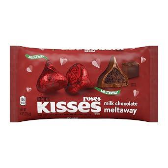 HERSHEYS KISSES Milk Chocolate Meltaway, Valentines Day Candy Bag, 9 oz