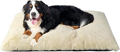 Miniatura 33 de EHEYCIGA Cama mullida para perros extragrandes, almohadilla de pelo sintético de felpa, cama XL calmante antiansiedad para jaula, lavable, suave y