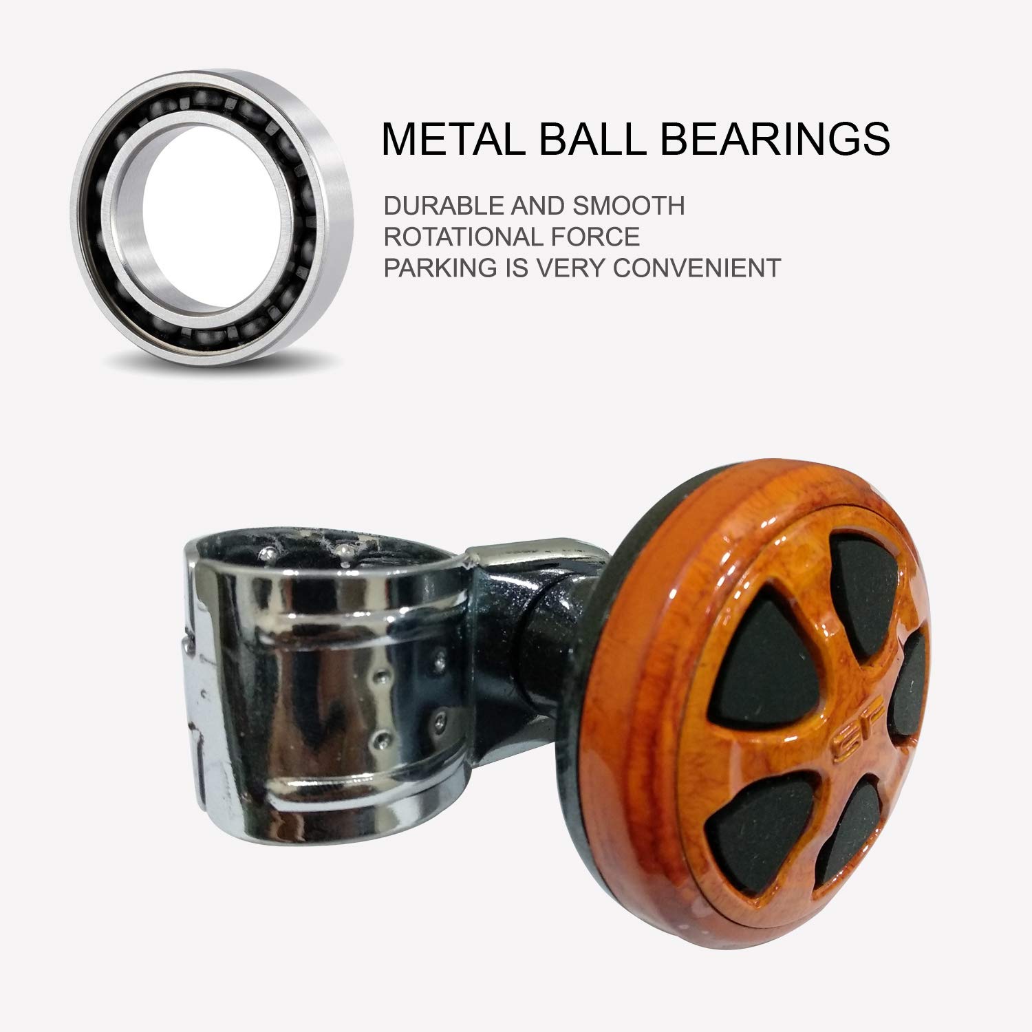 Oshotto Power Handle (SK-011) Car Steering Wheel Knob for All Types of Cars (Wooden)