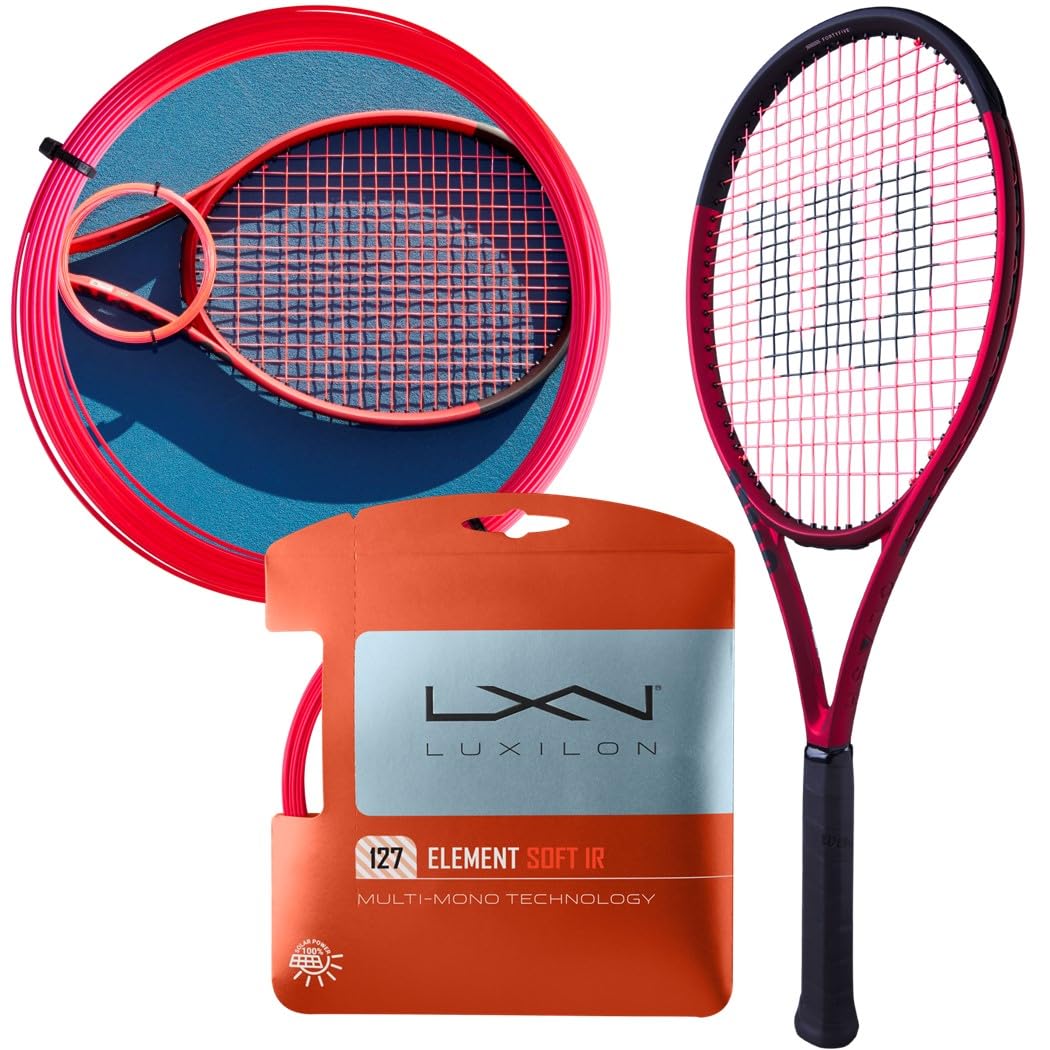 Wilson Clash 100L v2 Tennis Racquet (4 1/4" Grip) Strung w Red Luxilon Element Soft IR 127 String - Game-Changing Combo in an Arm-Friendly Frame