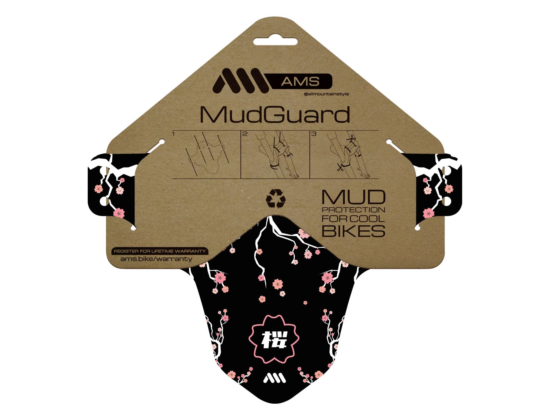All Mountain Style Parafango MTB Ams Mudguard – Protezione da Fango e Schizzi – Leggero e Facile da Montare con Fascette – Misura Universale