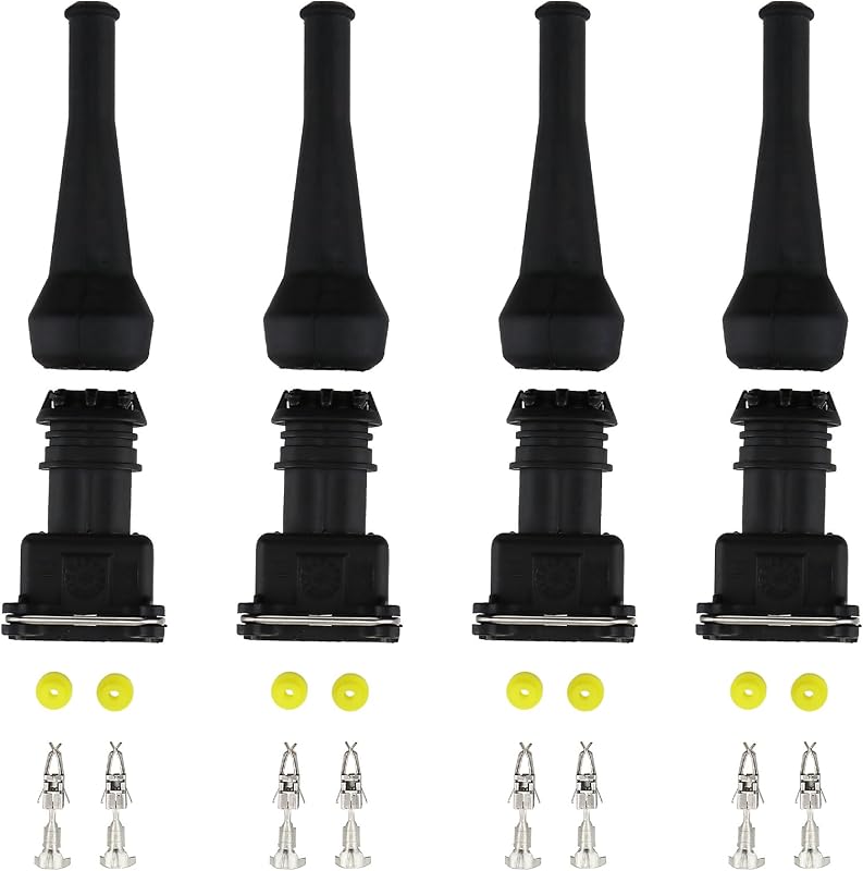 Conectores de chicote para injetor de combustível EV1 à prova d’água Micro Trader – Kit com 4 conjuntos