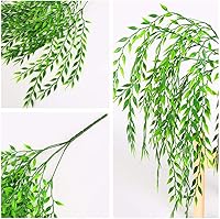 Vista 6 de PASYOU Sauce artificial, plantas de plástico, hojas verdes, hiedra falsa para colgar, para el hogar, interior, exterior, jardín, puerta, pared