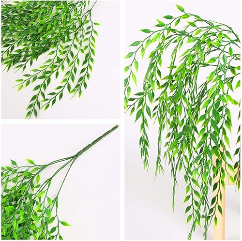 Miniatura 6 de PASYOU Sauce artificial, plantas de plástico, hojas verdes, hiedra falsa para colgar, para el hogar, interior, exterior, jardín, puerta, pared,