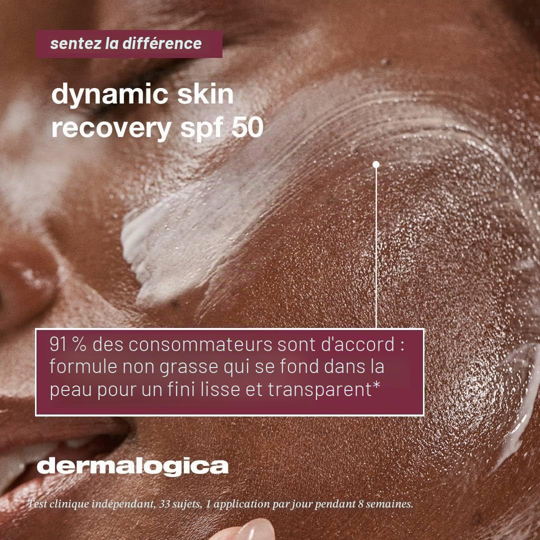 Dermalogica Dynamic Skin Recovery Soin Hydratant SPF50 65ml Lot | Soin hydratant quotidien SPF50 qui hydrate, raffermit et aide à protéger des signes visibles de l'âge.