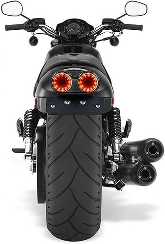 Miniatura 7 de Luz trasera de la motocicleta 40W 40 LED luz de freno lámpara de señal de giro con soporte de placa de matrícula para Yamaha (negro) A,B,D,E