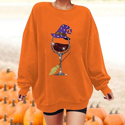 Miniatura 2 de Correr de manga larga con estampado de Halloween cuello redondo de manga larga casual básico Pullover Top Artículos de mujer