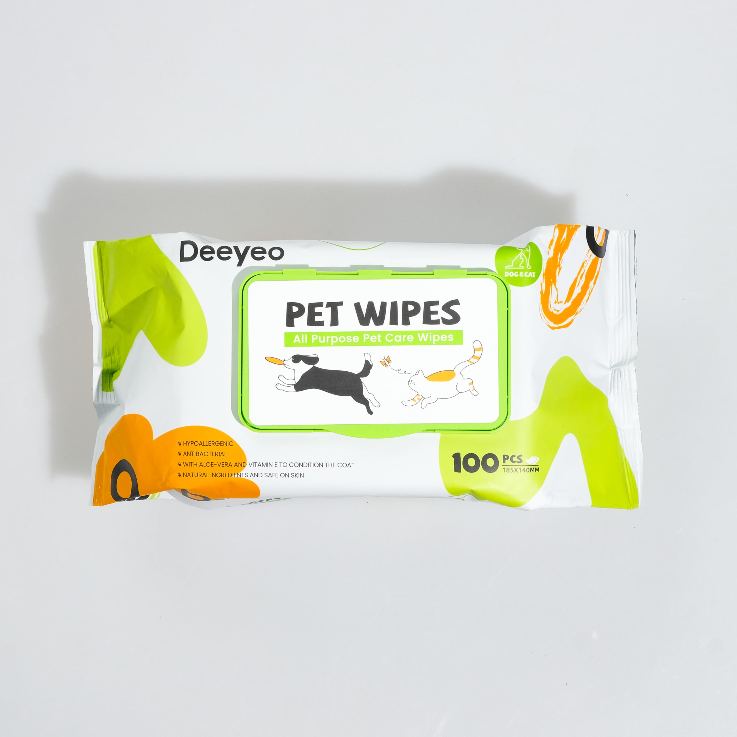Deeyeo Pet Wipes Biodegradable Dog Grooming Wipes Plastic-Free Dog Wipes for Ears, Paws, Bum, Full Body Sensitive Cleaning Wipes for Puppy, Kitten, Dogs, Cats Eye Wipes for Dogs Care - Image 3