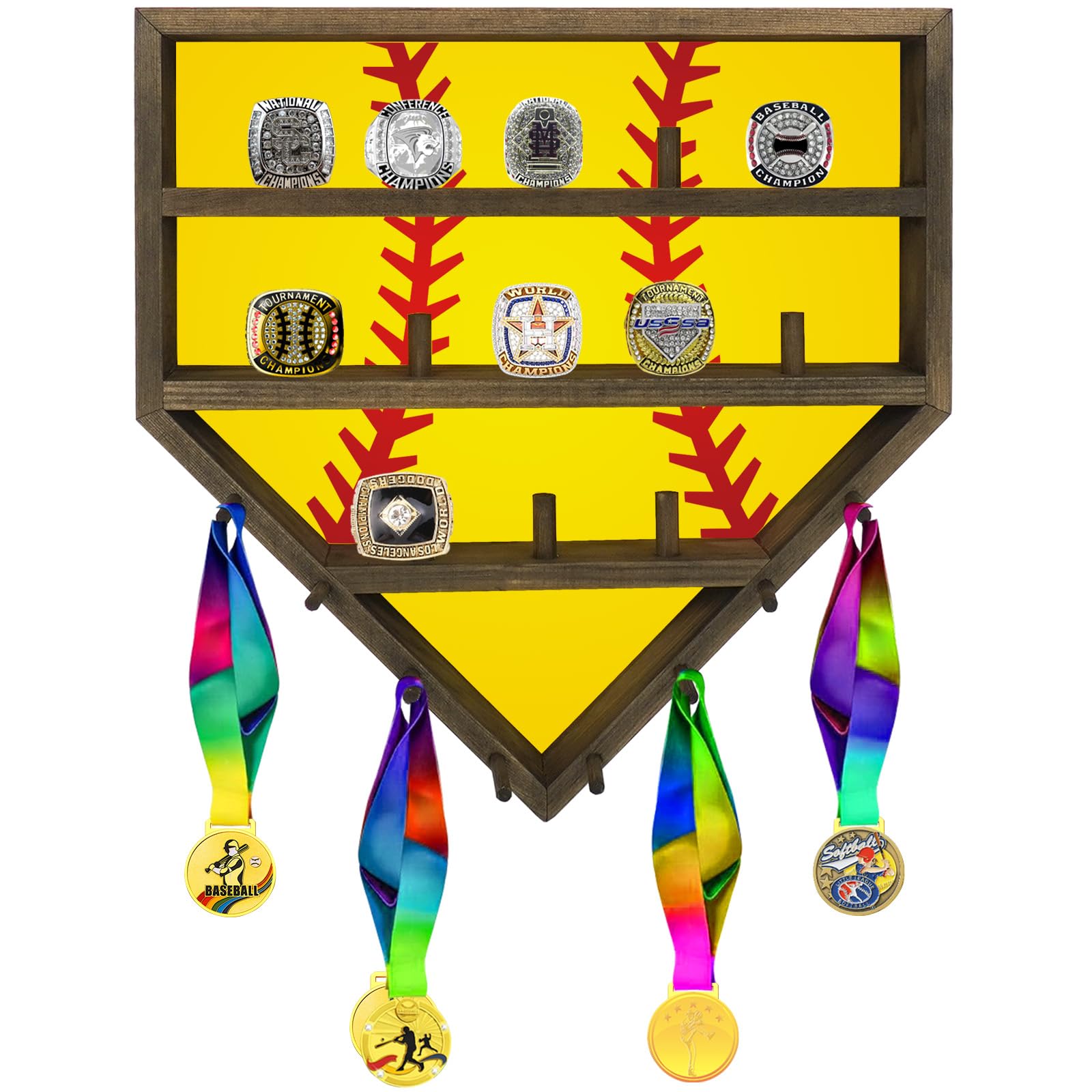 Championship Ring Display Case Baseball Softball Ring Holder (Light Colour)