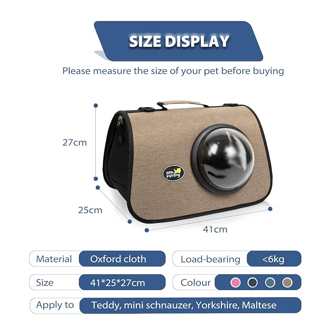 Foto 3 de 7 de PETCUTE Transportín para Perros, Bolsa Transporte Transpirable para Mascotas con Correa de Hombro…