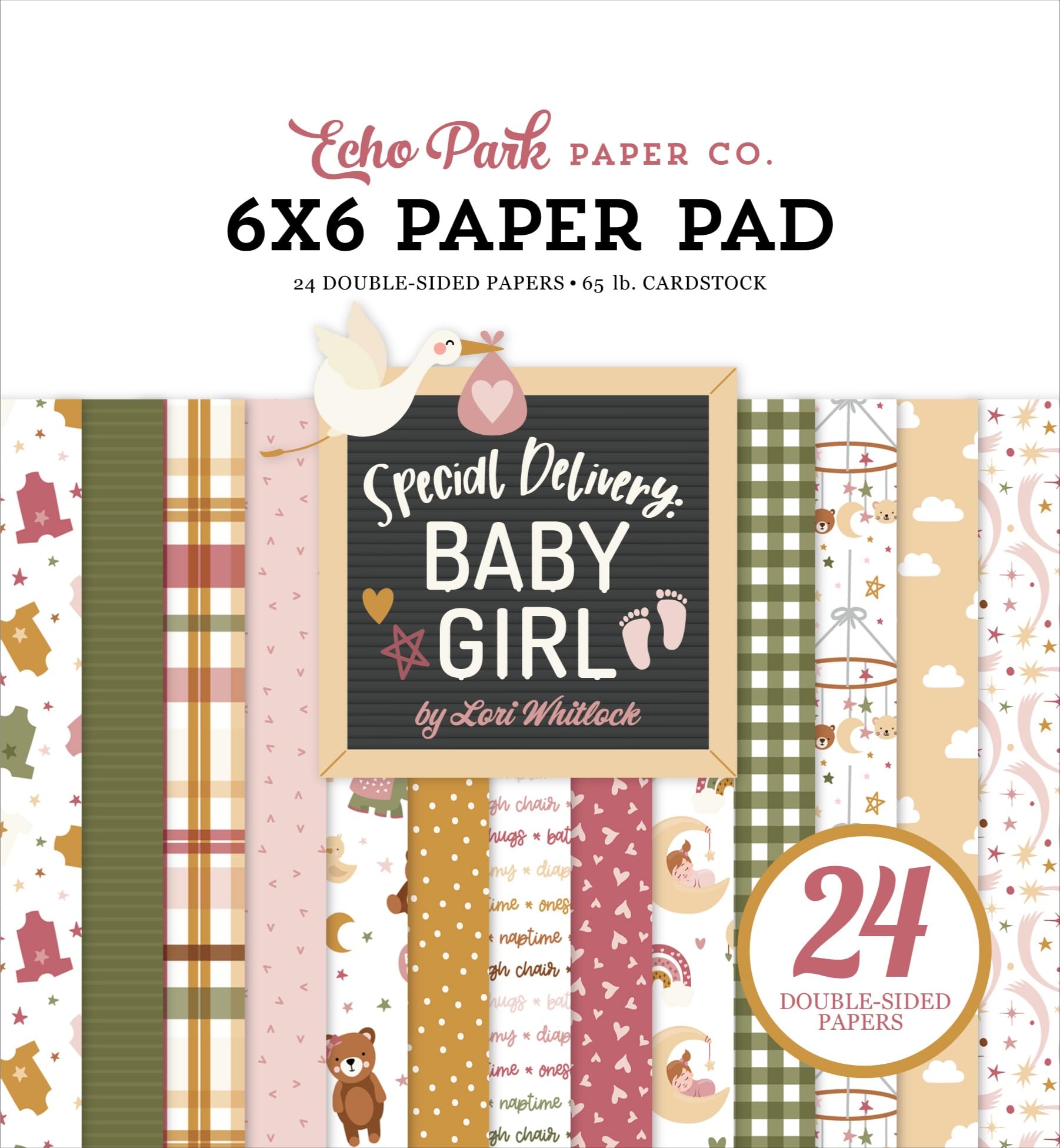 Echo Park Double-Sided Paper Pad 6"X6" 24/Pkg-Special Delivery Baby Girl