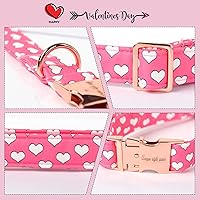 Vista 234 de Unique Style Paws - Collar rosa con hebilla de metal, duradero y lindo para perros pequeños a grandes
