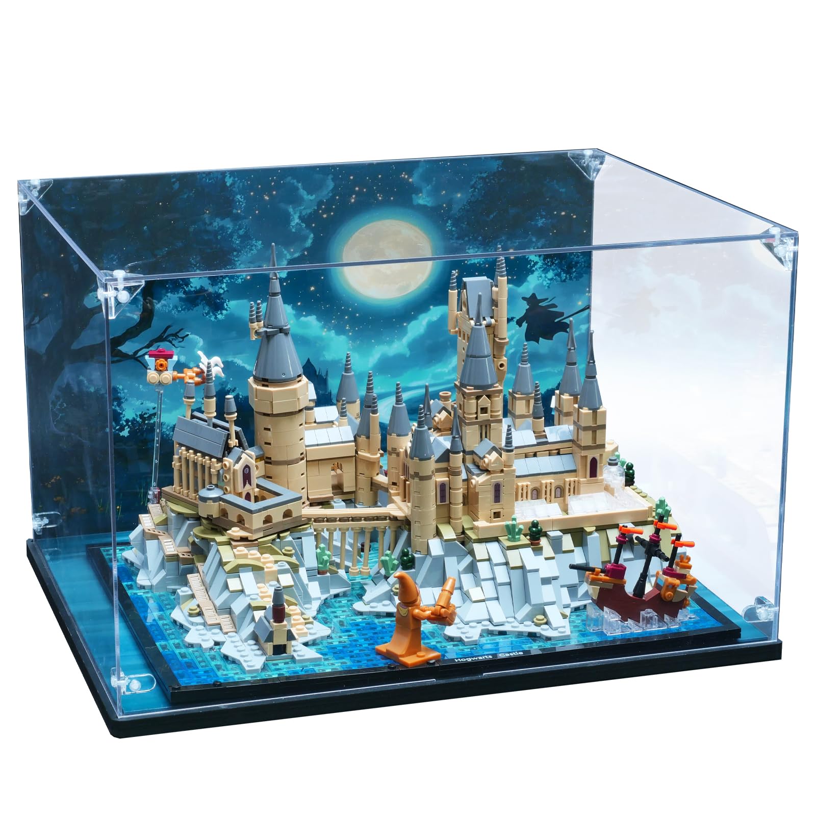 Acrylic Display Case for Lego Hogwarts Castle and Grounds 76419 Building Set, Dustproof and UV Protection Display Box for Playset, Premium Materials Display Case for Lego 76419 Hogwarts Castle Model