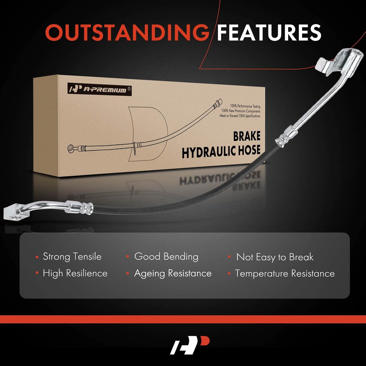 A-Premium Rear Passenger Brake Hydraulic Hose Compatible with Select Jeep Models - Wrangler 2013-2017, Wrangler JK 2018 - Replace# 68171956AD, 68171956AB