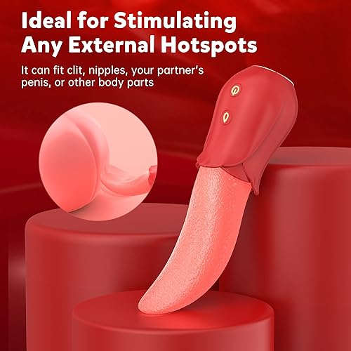 Miniatura 2 de Estimulador de clítoris, vibrador de lengua rosa  Vibrador de clítoris sexual oral micmic, juguete de lengua para mujeres, vibrador lamedor de