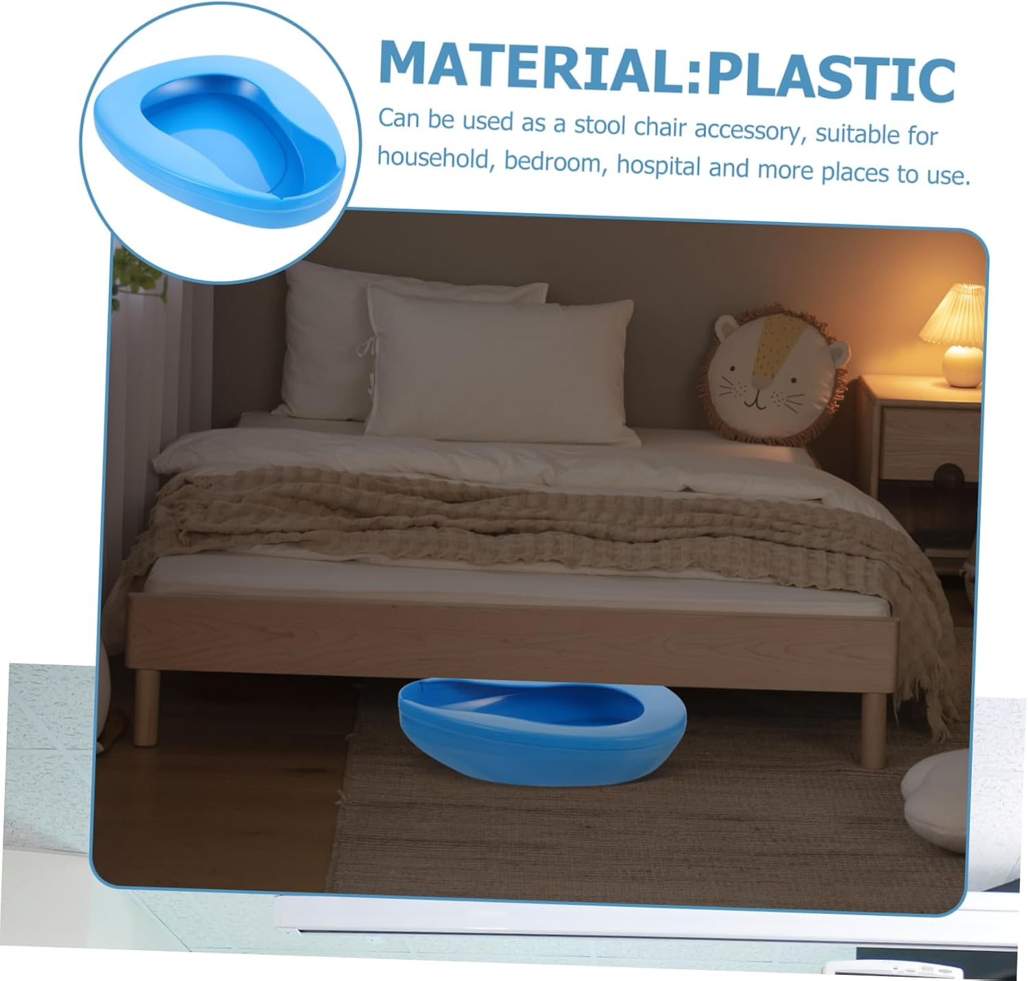 Silent Patient Portable Urinal for Men Camping Potty Travel Toilet Lightweight and Compact Easy to Clean Bedpan for Elderly Hospital Accessory Urine Bedpan