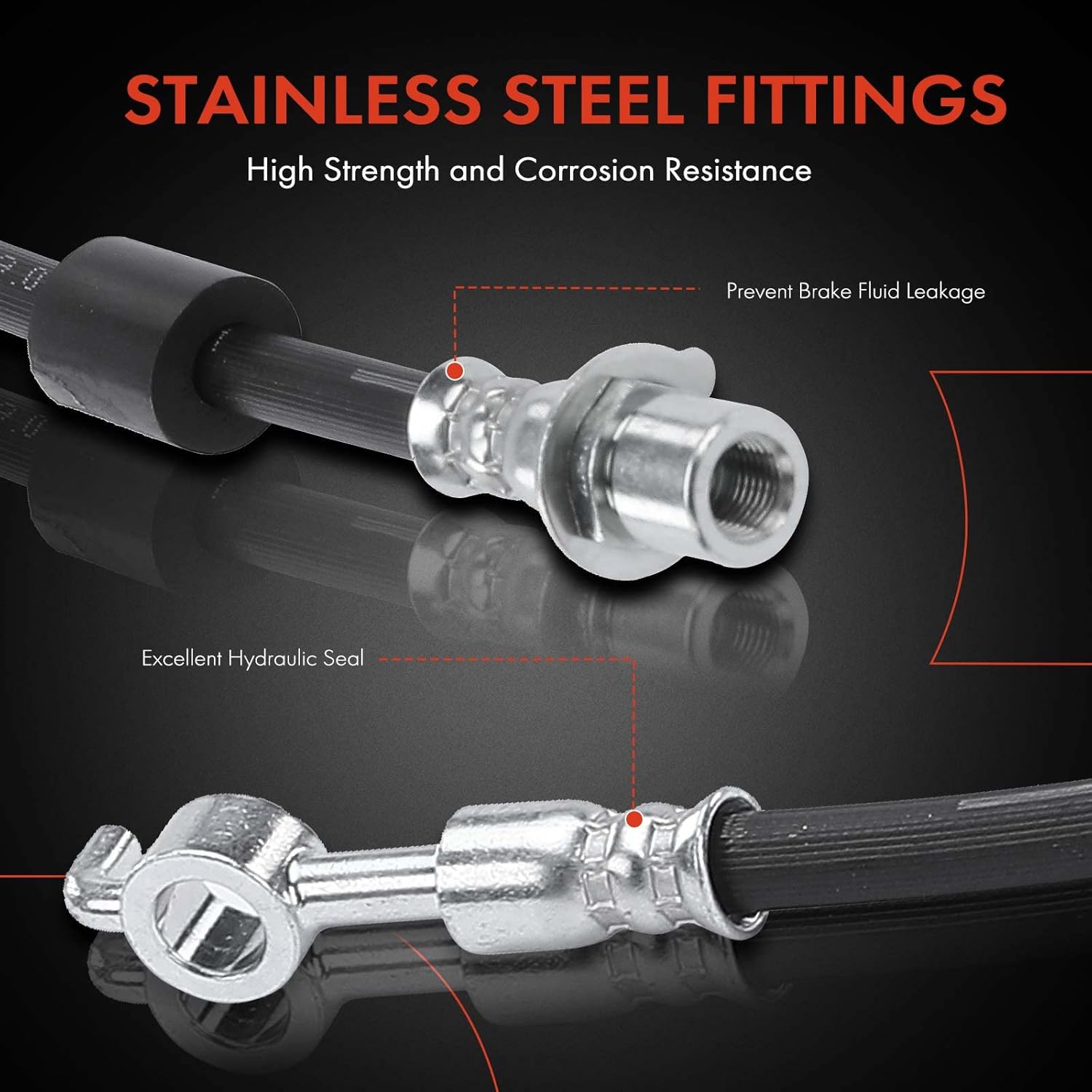 A-Premium Front Driver Brake Hydraulic Hose Compatible with Select Ford Models - F-150 F150 2012 2013 2014 6.2L, SVT Raptor - Replace# CL3Z2078C