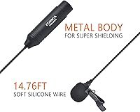 Vista 2 de COMICA XLR Microphone CVM-V02O 2 Pack 14.76 fts Phantom Power Omni-Directional Lavalier Lapel Microphone for Canon Sony Panasonic Camcorders Zoom