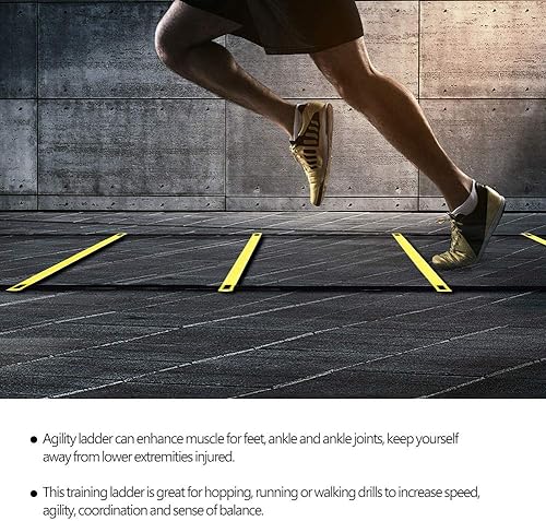 Miniatura 2 de Greensen - Escalera de entrenamiento de agilidad y conos de velocidad de 11.5 ft (13 pies)