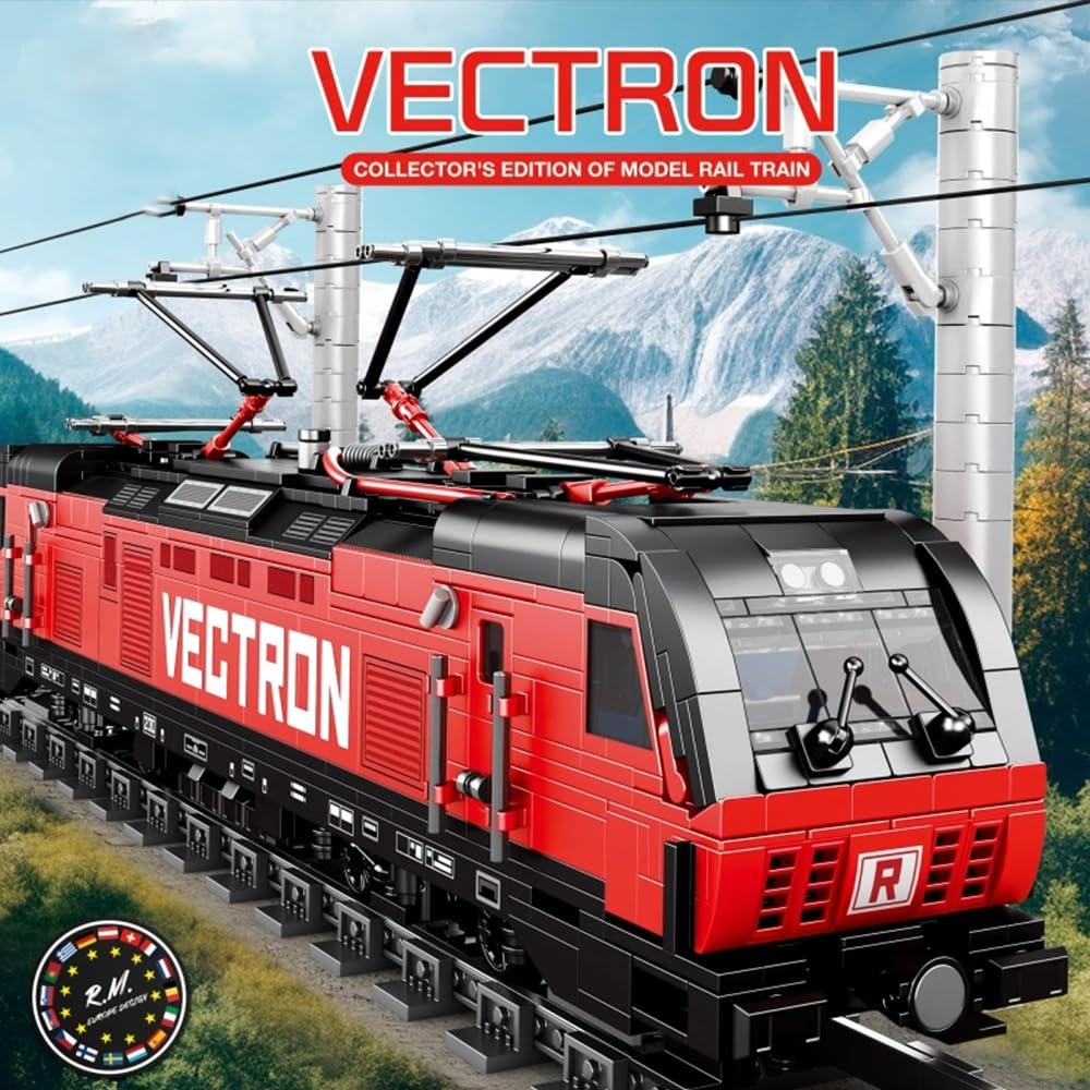 barweer Klemmbausteine Train, Vectron-European Electric Passenger City Zug ​​​​Bausteine mit Eisenbahn Schienen, Technik Züge Bahnhof Modell Geschenk Sets für Erwachsene und Kind (1889+ Teile)