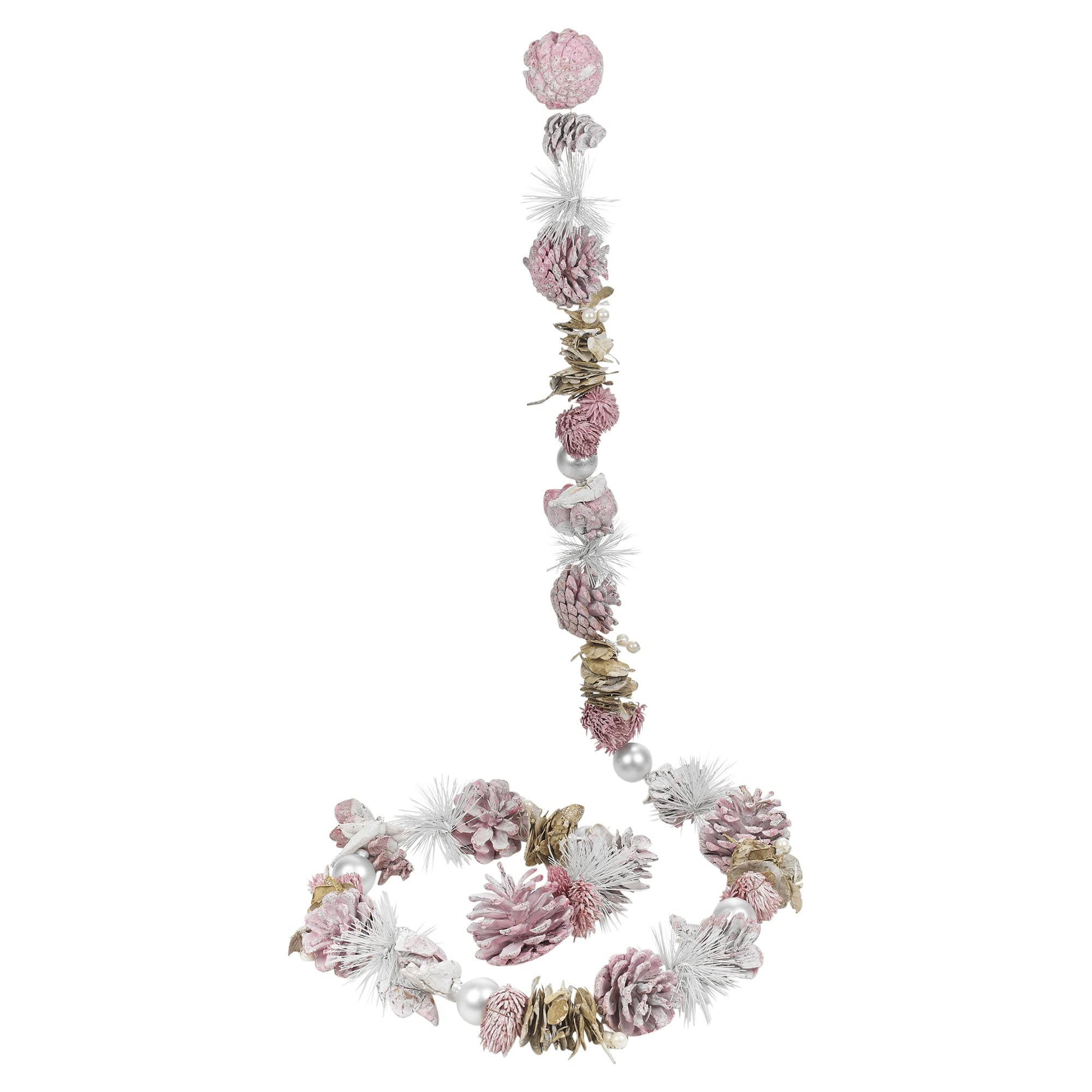 Urbnliving Pink 150Cm Genuine Pinecone Christmas Garland Tree Fireplace Décor Xmas Door Wreath (Pink)