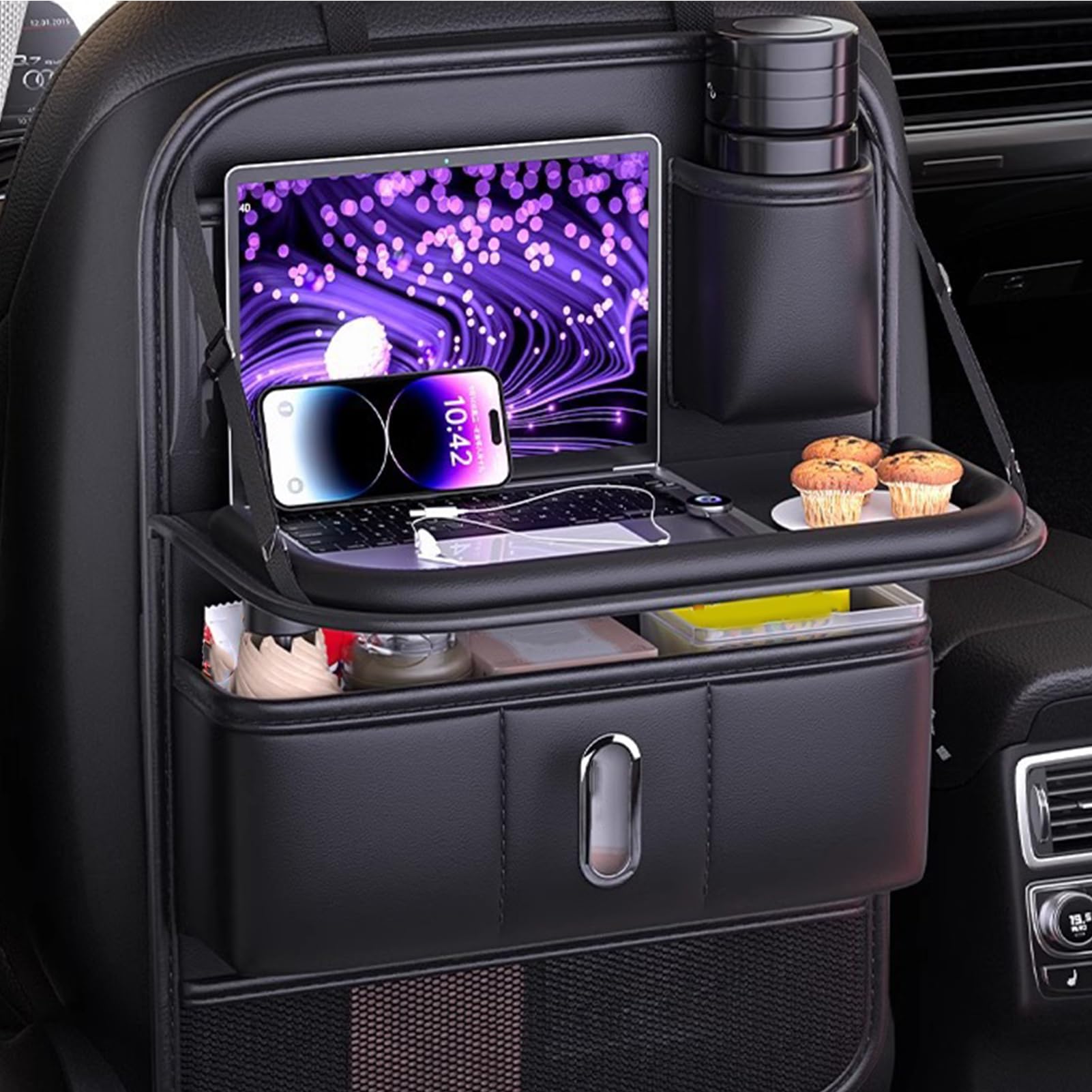 Organisateur Siège Auto Arrière Protège-Dossier, Poubelle, Boîte À | Organisateur De Rangement Pour Siège Auto accessoires essentiels road trip voiture et