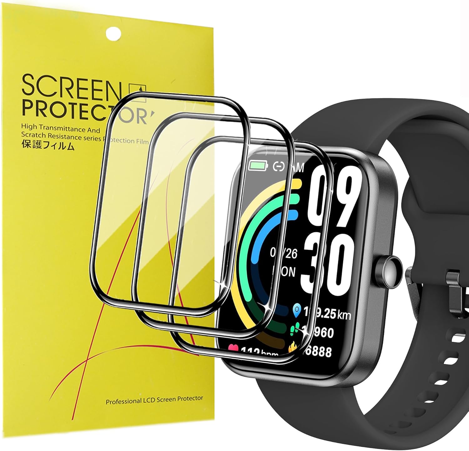 Lamshaw Compatible for TOZO S3 Smart Watch Screen Protector