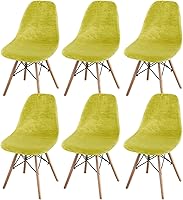 Vista 26 de TOPCHANCES Funda elástica para silla, fundas de silla de mediados de siglo, fundas de terciopelo para sillas sin brazos, protector de silla lavable