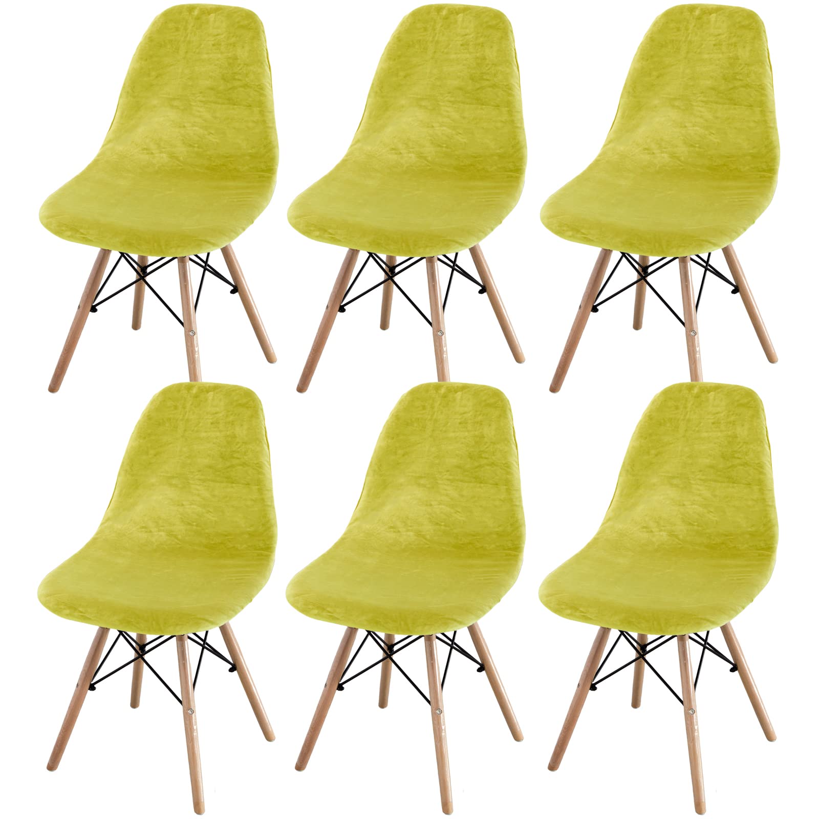 Topchances Dining Room Chair Covers Slipcovers Set of 2/4/6, Shell Chair Cover Mid Century Modern Dining Chair Covers, Armless Chair Cover Lounge for Kitchen, Dining Room (Grass Green, Set of 6) — image 1