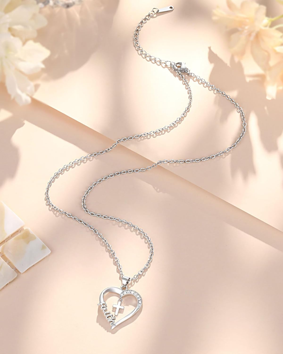 PINKDODO Christian Gifts for Women Faith Cross Necklace Birthday Christmas Valentines Easter Religious Gifts for Women - Image 4