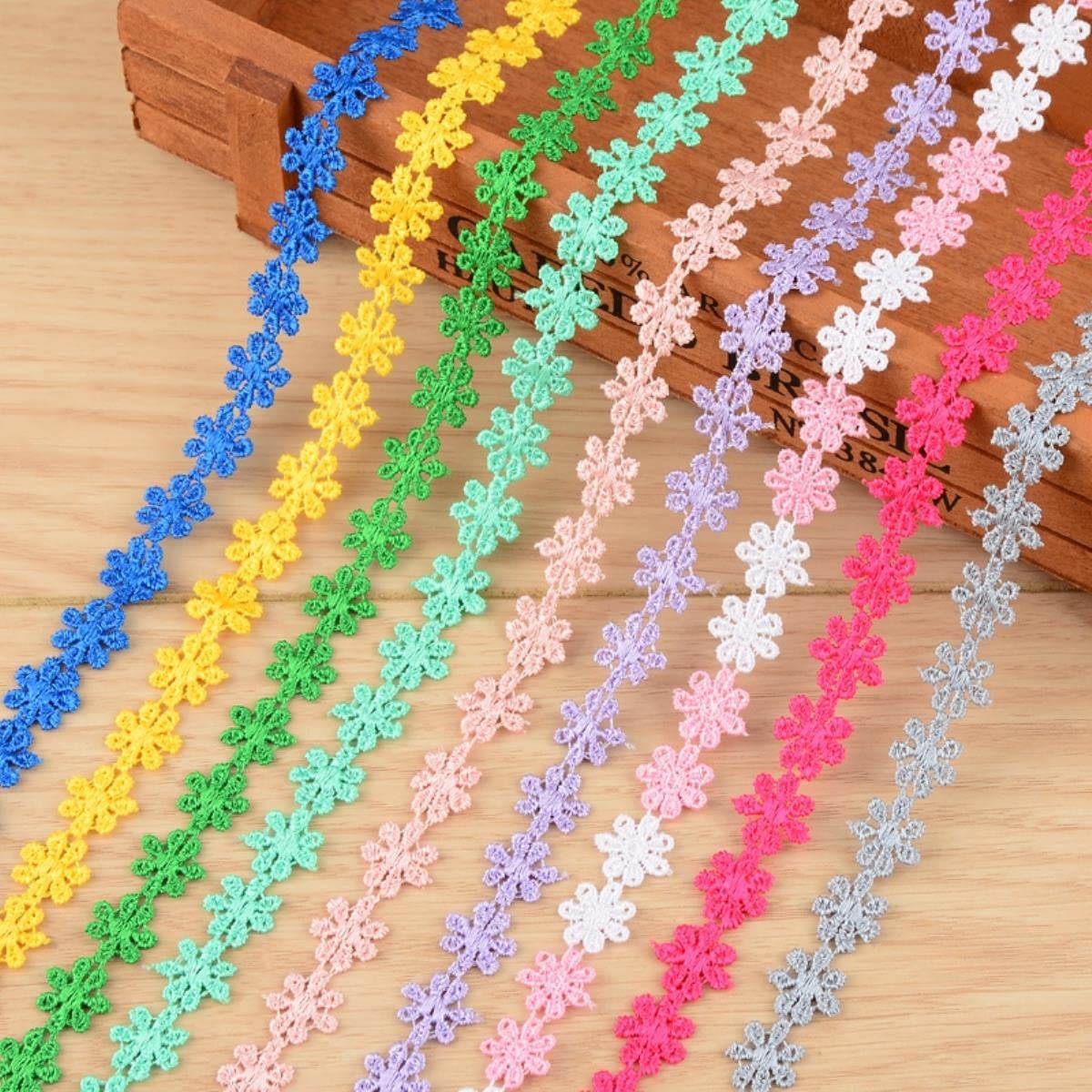 1,4 cm fiori ricamo pizzo tessuto trim nastri cucito fai da te materiali fatti a mano pizzo passamaneria nastro decorazione di nozze 1 metro-1,4 cm blu reale
