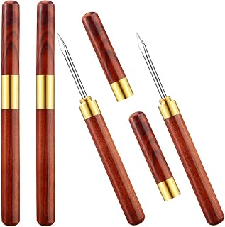 Kayfg de Hielo de Acero Inoxidable de 4 Piezas de 6,1 Pulgadas de Hielo de Encargarse de Madera con Tapa para Cocina, Bares, Picnics, Camping y Restaurante