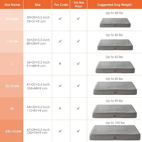 Miniatura 2 de EHEYCIGA Camas lavables para perros extragrandes, cama para perros XL con funda extraíble para jaula, cama ortopédica de espuma para mascotas,