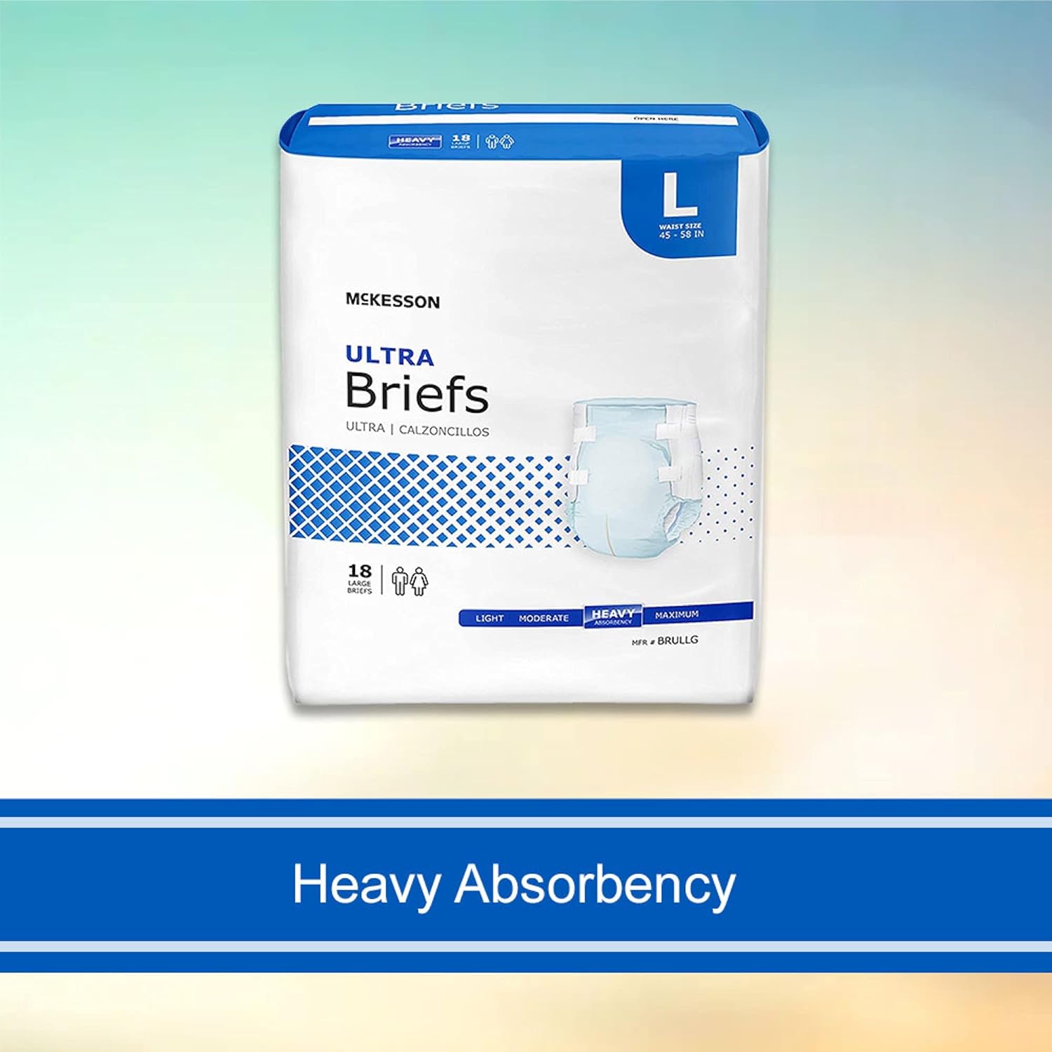 McKesson Ultra Briefs, Incontinence, Heavy Absorbency, Large, 18 Count, 4 Packs, 72 Total : Health & Household
