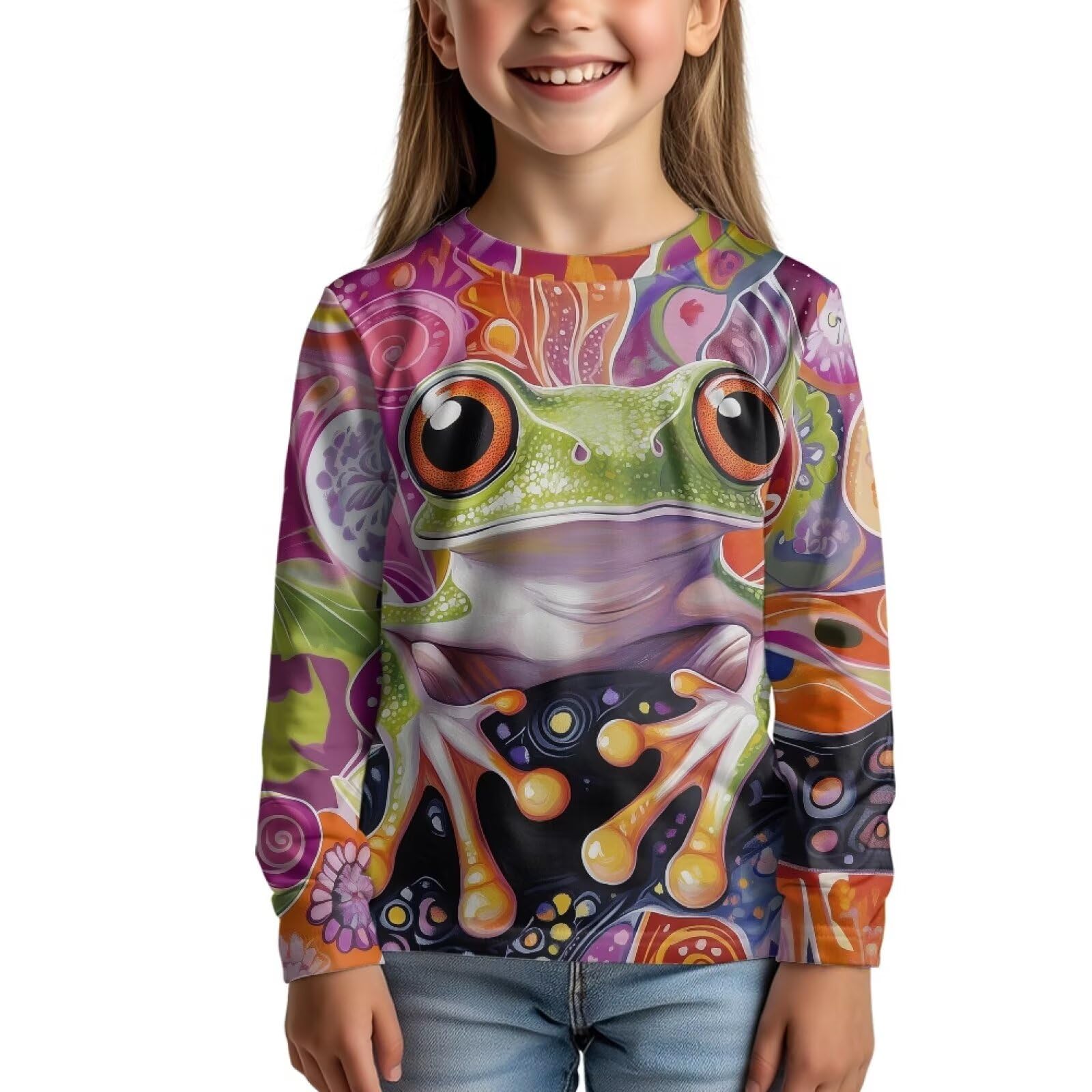 Uourmeti Girls Graphic Tees Long Sleeve T Shirts for Teens Casual Tshirts Junior Sportswear Fall Tops