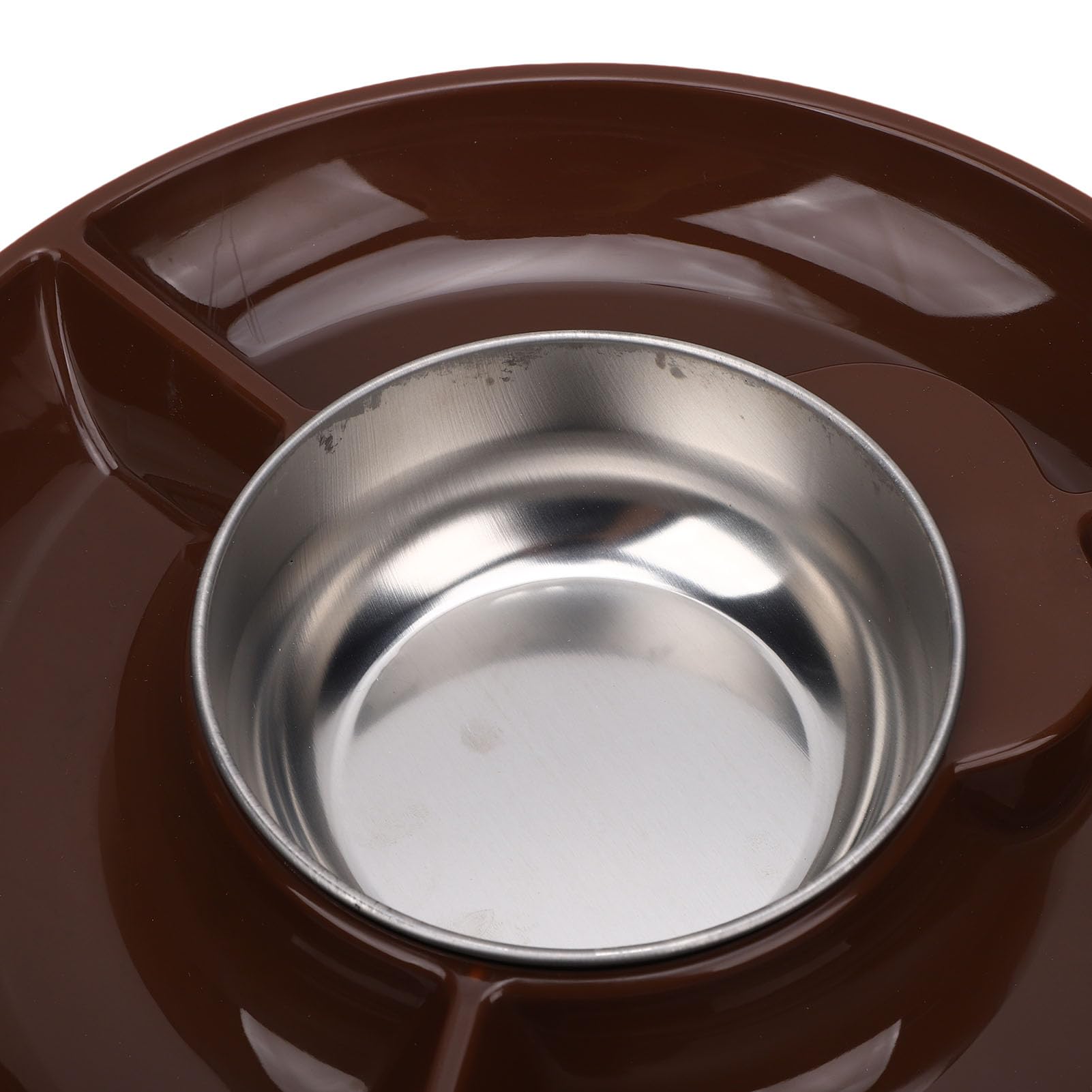 Fockety Pentola Elettrica per Fonduta di Cioccolato, Pentola per Fonduta in Acciaio Inossidabile per Uso Alimentare con Vassoio Staccabile a 3 Sezioni, Pentola Versatile per Fonduta (Spina europea