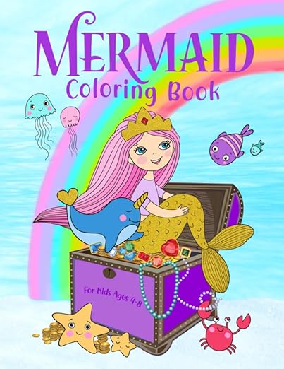 Mermaid Coloring Book for Kids Ages 4-8: 40 Cute, Unique Coloring Pages ...