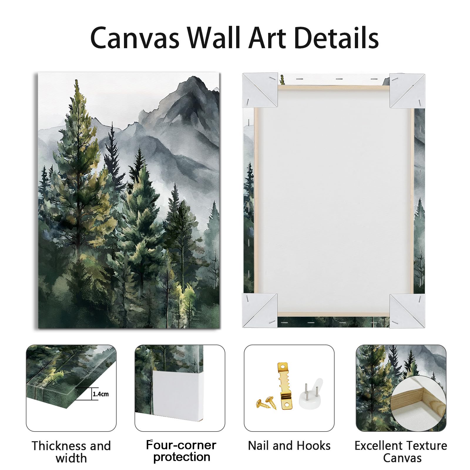 Abstract Mountain Art Prints - 3 Panel Canvas Wall Decor -7