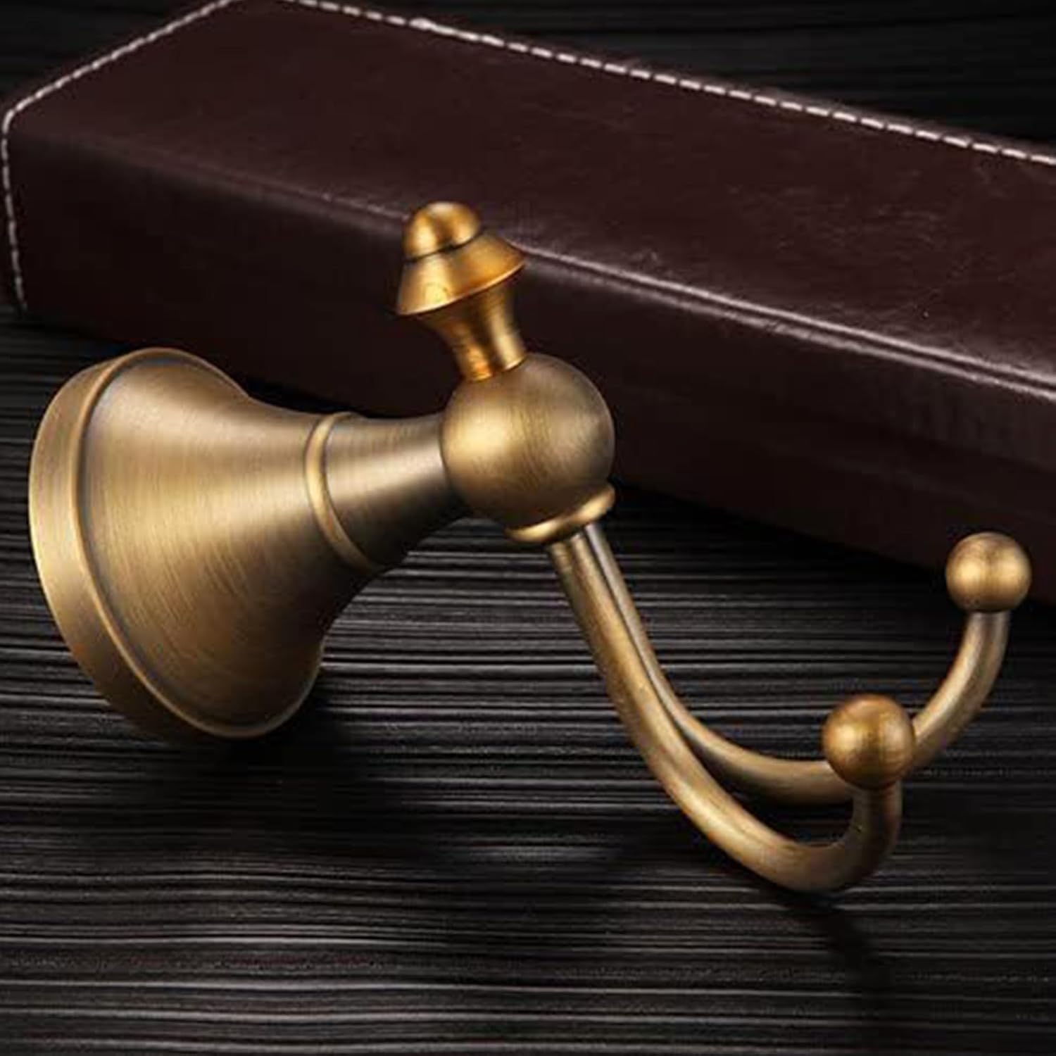 Vintage Brass Towel Hook Hanger Double Robe Hooks Wall Mounted for Bathroom Bronze Antique Brass Wall Towel Robe Hook Clothes Hanger/for Kitchen Room high Load-Bearing