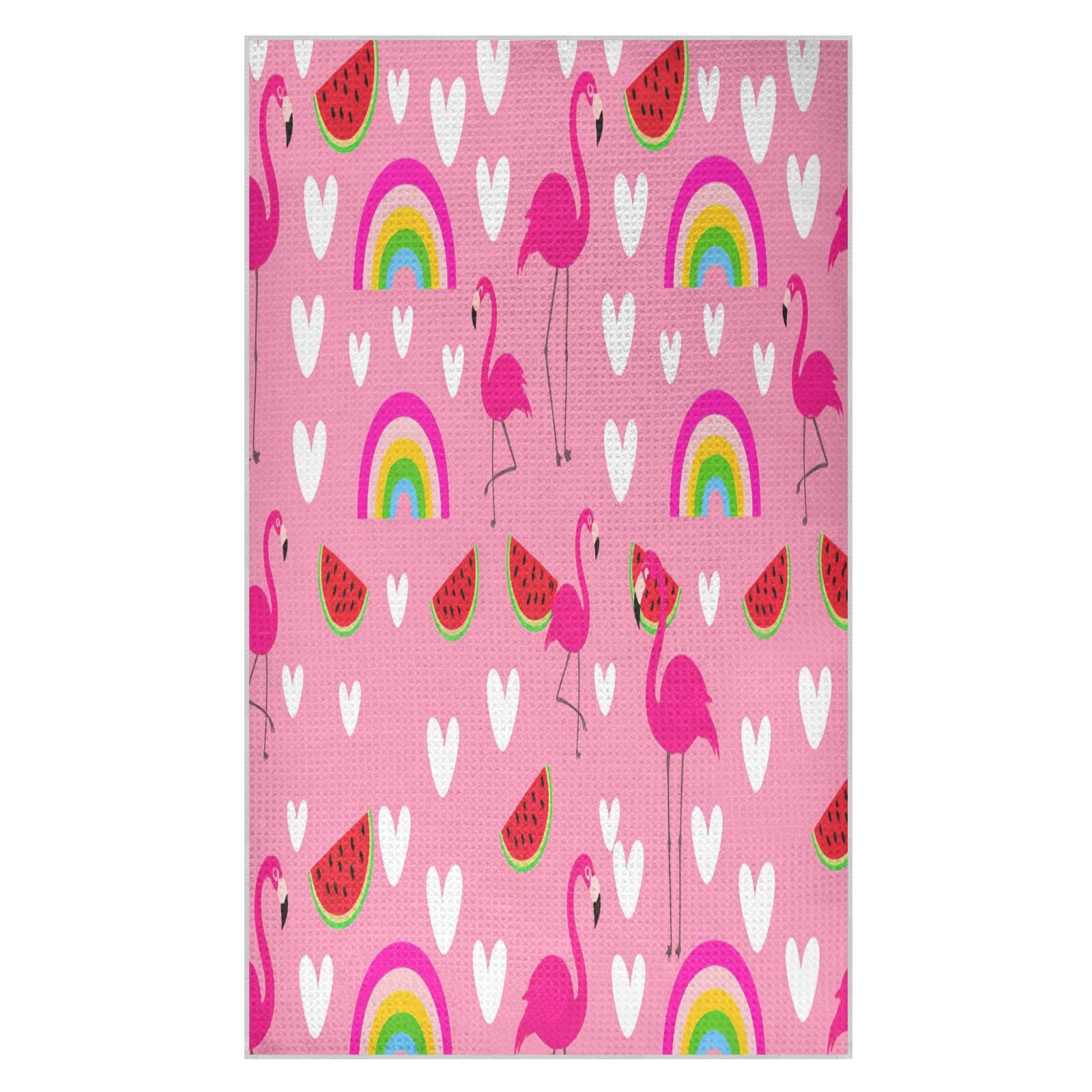 JiangGgen Flamingos Kitchen Towels 2-Pack Soft Absorbent Dish Towels