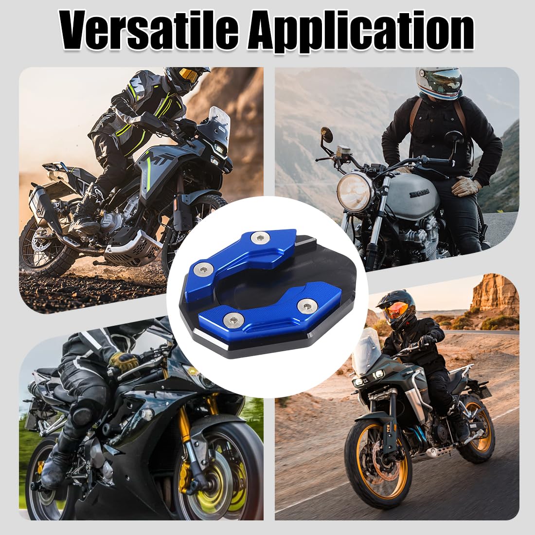 Seitenständer-Verlängerungsplatte, Motorrad-Seitenständer, Motorrad Seitenständer Verbreiterung, Stützplatte Motorrad Ständerplatte Kompatibel.