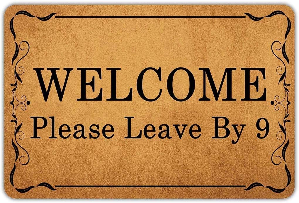 EureyaFront Door Mat Welcome Mat Welcome Please Leave by 9 Washable Rubber Non Slip Backing Funny Doormat Indoor Outdoor Rug 23.6"X15.7"