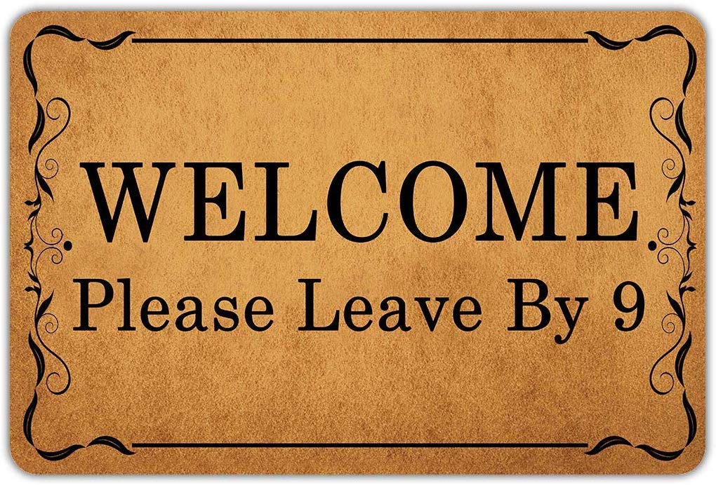 EureyaFront Door Mat Welcome Mat Welcome Please Leave by 9 Washable Rubber Non Slip Backing Funny Doormat Indoor Outdoor Rug 23.6"X15.7"