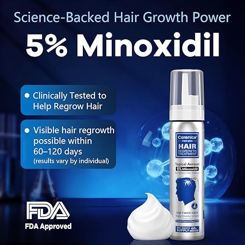 Miniatura 3 de Espuma tópica de minoxidil al 5 %, aerosol de minoxidil para hombres, impregnado con biotina, tratamiento para el crecimiento del cabello, apoya el