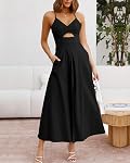 BTFBM Femmes 2026 Spaghetti Bracelet Midi robes d'été sans manches V cou Découpe Slit Casual Beach Party Maxi Poches de robe