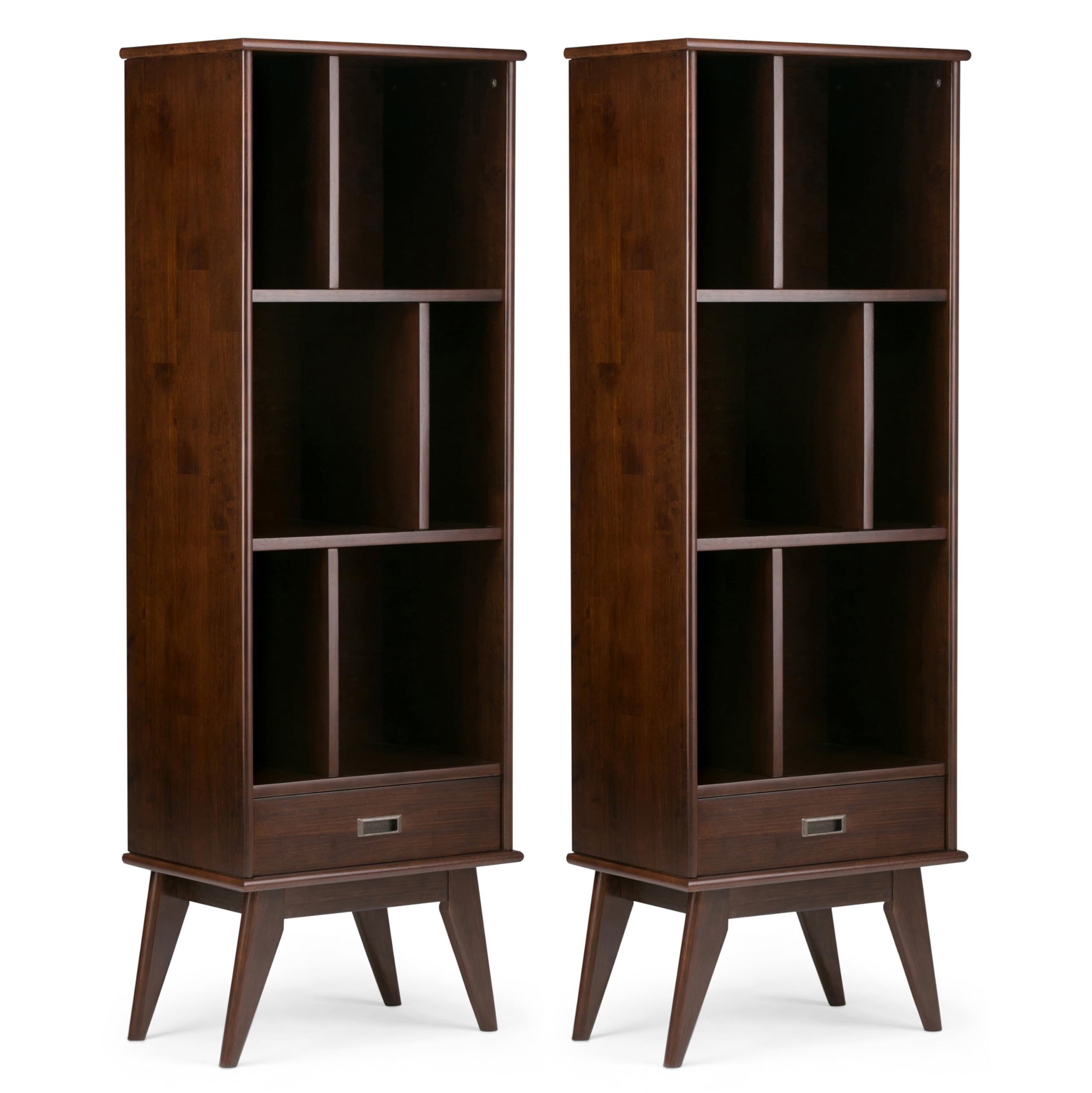 SIMPLIHOME Harper Bookcase in Medium Auburn Brown